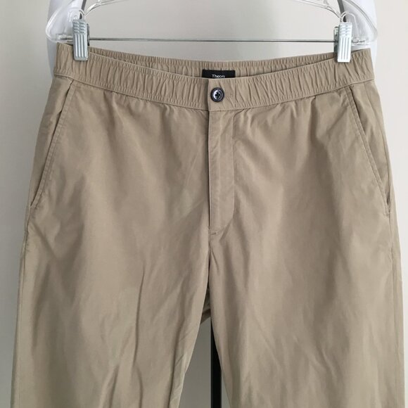 THEORY Beige MAYER Drawstring Waistband Slub Poplin Chinos Pant - Picture 6 of 10